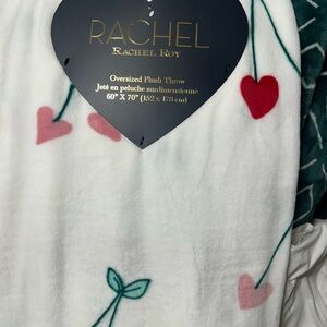 Rachel Roy Heart and Leaf Plush Throw